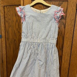 Crewcuts Blue and White Seersucker Striped Dress size 6